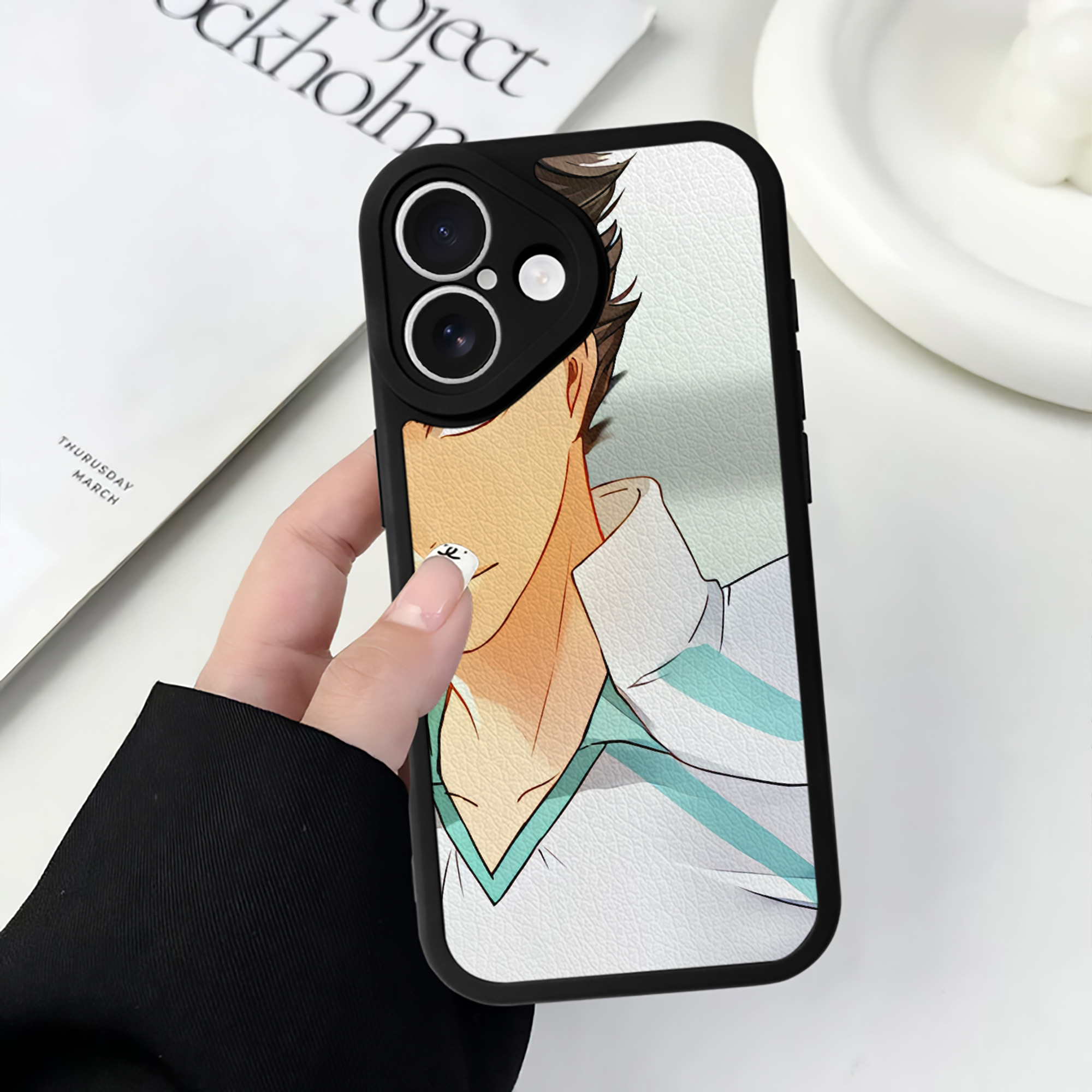 （画像用） ハイキュー!! Haikyu!! 【iPhone 16シリーズ対応】シリコンスマホケース（レザー調） 材質：シリコン